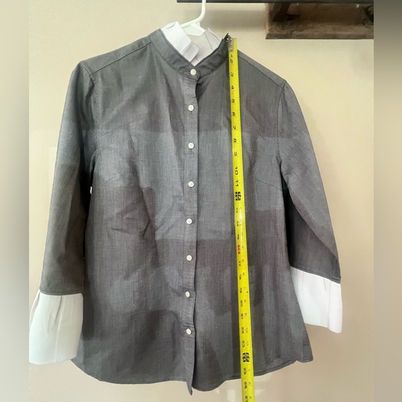 PEARLY VINE Scarlett Ribbon Trim Oxford Shirt, size S - Picture 7 of 8